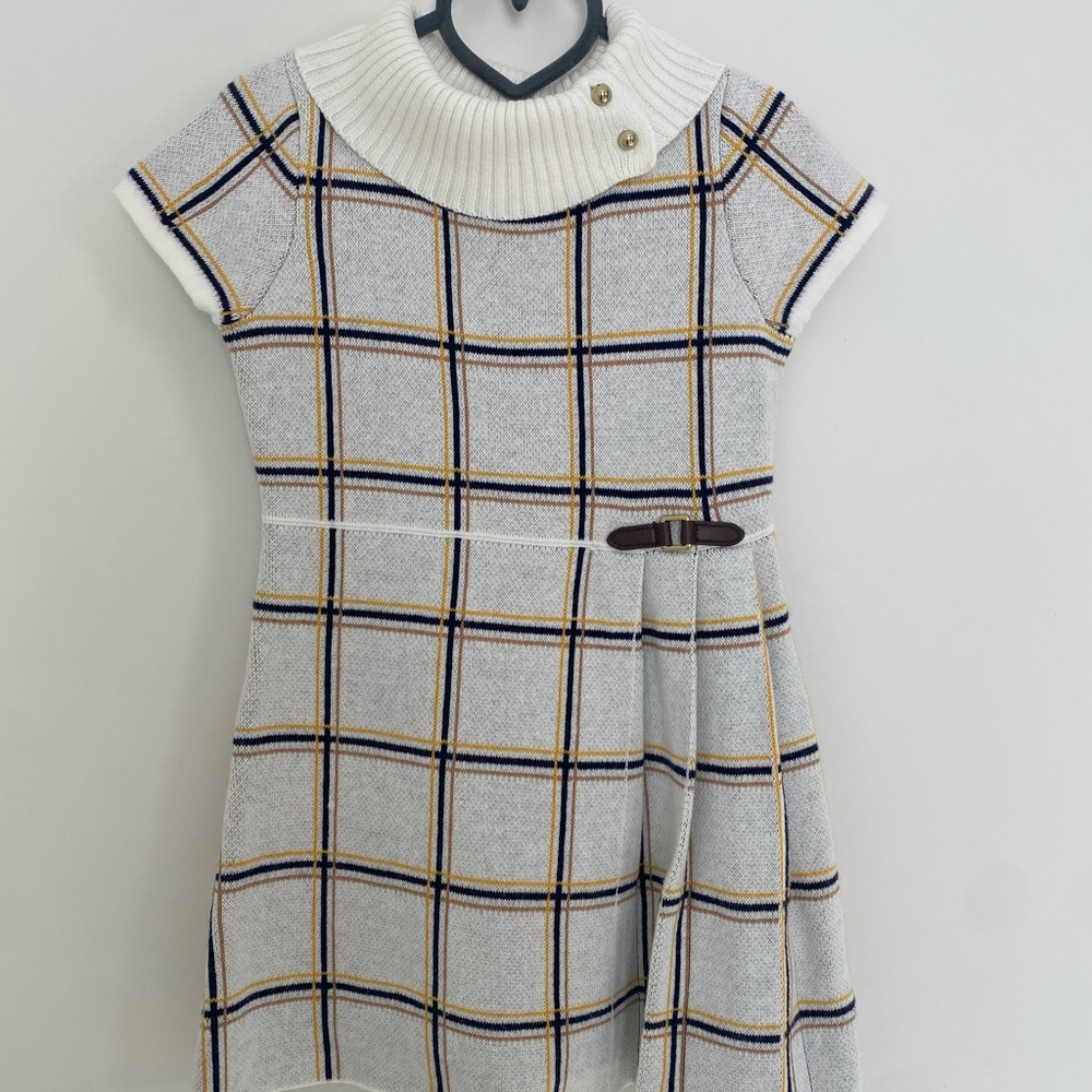 Janie and Jack White Plaid Kids Dress